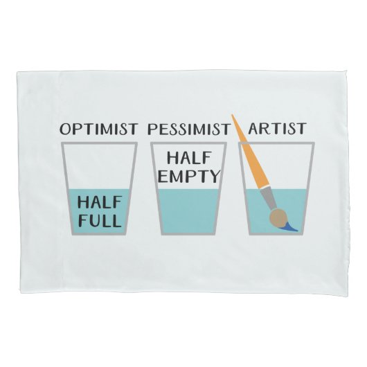 Housse D'oreillers Meme drôle à moitié plein en verre (devant)