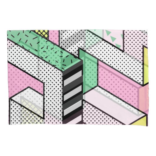 Housse D'oreillers Memphis Abstrait : formes géométriques des années (devant)