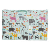 Housse D'oreillers Ménagerie animale réversible (Dos-gauche)