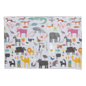 Housse D'oreillers Ménagerie animale réversible (devant-gauche)