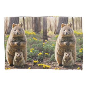 Housse D'oreillers Mère Et Bébé Quokka,