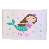 Housse D'oreillers Mermaid Purple Parties scintillant Coral Nom perso (Dos)