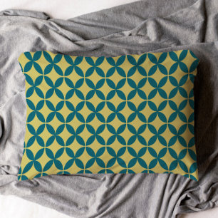 Housse D'oreillers Mi-siècle Mod Géométrique Rétro Moderne Bleu Vert