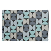 Housse D'oreillers Mi-siècle moderne bleu vert et gris (Dos)