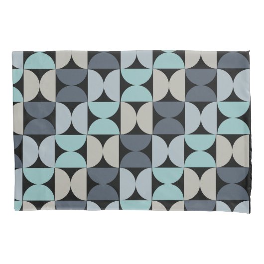 Housse D'oreillers Mi-siècle moderne bleu vert et gris (devant)