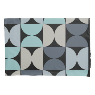 Housse D'oreillers Mi-siècle moderne bleu vert et gris