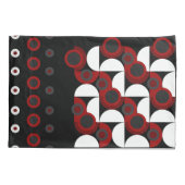 Housse D'oreillers Mi-siècle moderne rouge, noir et gris (Dos)