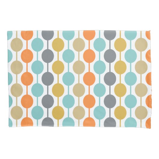Housse D'oreillers Mid-Century Modern Retro Geometric Circles Pattern (devant)