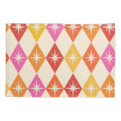 Housse D'oreillers Mid-Century Moderne Starbursauts sur Diamants Rétr (Dos)