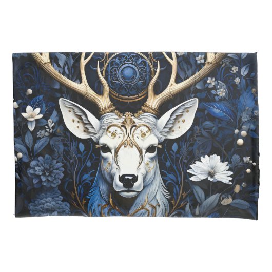 Housse D'oreillers Midnight Celestial Floral Gothic Deer (devant)