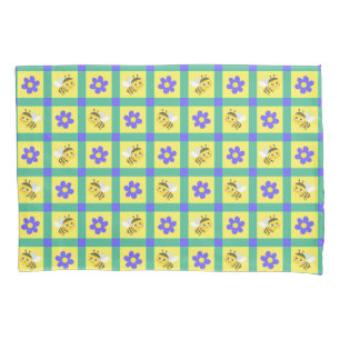 Housse D'oreillers Mignon motif d'abeille et de fleur de dessin animé