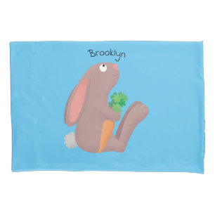 Housse D'oreillers Mignons lapin lapin lapin assis avec dessin de car
