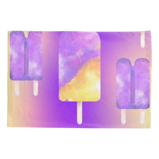 Housse D'oreillers Mikitiez été arc-en-ciel popsicle or violet (Dos)