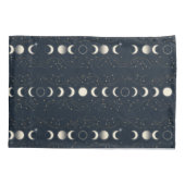 Housse D'oreillers Minimalist Lunar Phases Pattern with Stars and Nig (Dos-gauche)
