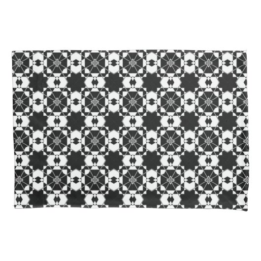 Housse D'oreillers Minimalist retro check pattern – Monochrome design (devant)