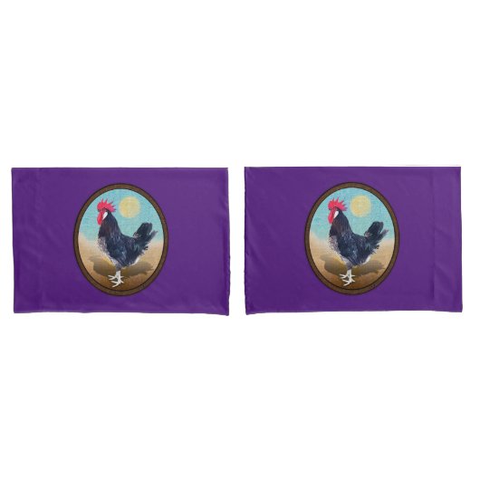 Housse D'oreillers Minorque Rooster Vintage Oval (devant-Set)