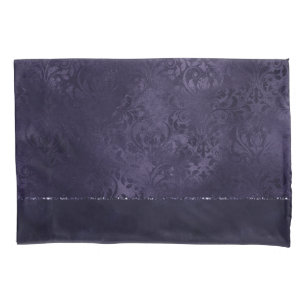 Housse D'oreillers Minuit Indigo Romance Satiny Grunge Damask