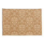 Housse D'oreillers Mocha Latte Brown Damask (Dos-Droit)