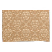 Housse D'oreillers Mocha Latte Brown Damask (devant-Droit)