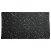 Housse D'oreillers Modèle de Damas Floral Noir (devant-Droit)