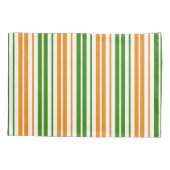 Housse D'oreillers Modèle de rayures verticales orange vert blanc (Dos)