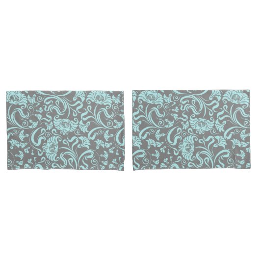 Housse D'oreillers Modèle Floral/Damask (devant-Set)