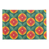 Housse D'oreillers Modèle Floral Orange Moderne Du Milieu Du Siècle (Dos-Droit)