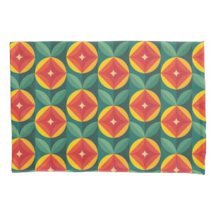 Housse D'oreillers Modèle Floral Orange Moderne Du Milieu Du Siècle