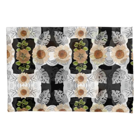 Housse D'oreillers Modern abstract floral art (devant)
