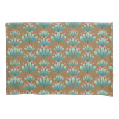 Housse D'oreillers Modern Floral Pattern in Brown and Turquoise (devant)