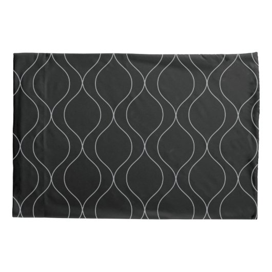 Housse D'oreillers Modern Ogee Curves Pattern Grey Black white (Dos-gauche)