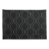 Housse D'oreillers Modern Ogee Curves Pattern Grey Black white (Dos-Droit)
