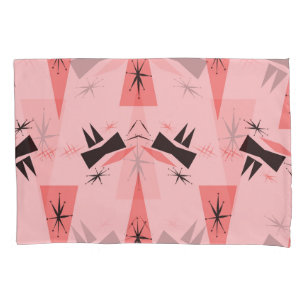 Housse D'oreillers Moderne du milieu du siècle : Motif de corail rose