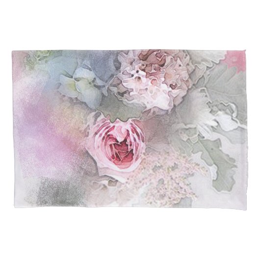 Housse D'oreillers Moderne Elégant aquarelle Rose Fleurs florales (devant)