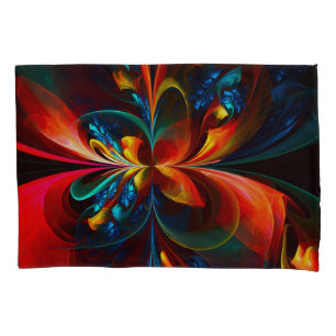 Housse D'oreillers Moderne Floral Abstrait Art Orange Bleu Motif #14