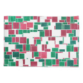 Housse D'oreillers Moderne Gras Rouge et Vert Noël Mondrian (Dos-gauche)