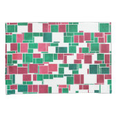 Housse D'oreillers Moderne Gras Rouge et Vert Noël Mondrian (devant-Droit)