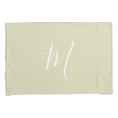 Housse D'oreillers Moderne Monogramme Solid Green (devant-Droit)