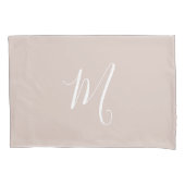 Housse D'oreillers Moderne Monogramme Solide Rose (devant-gauche)