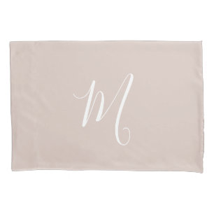 Housse D'oreillers Moderne Monogramme Solide Rose