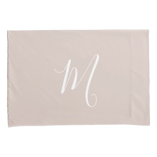Housse D'oreillers Moderne Monogramme Solide Rose (devant-Droit)