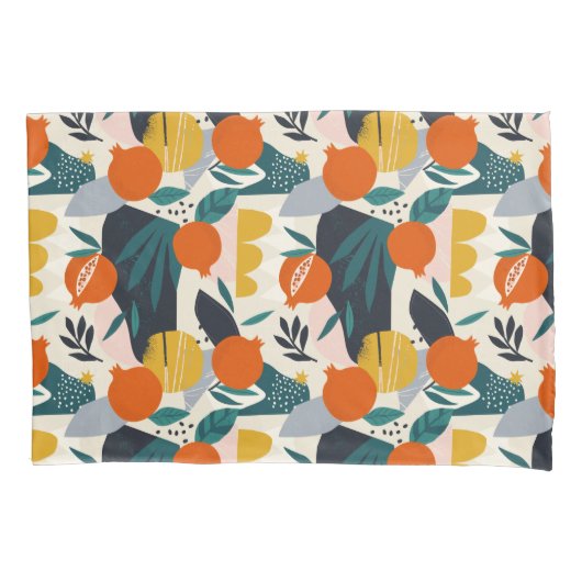 Housse D'oreillers Moderne tendance Preppy Chic Apricot et Feuille (devant)