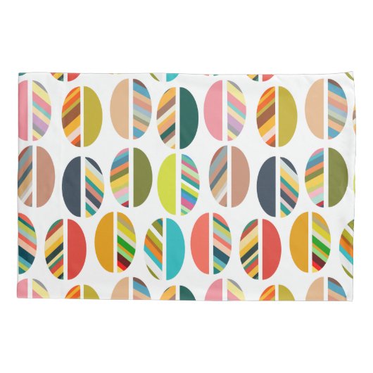 Housse D'oreillers Moitié ovale rayée (Dos)