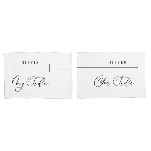 Housse D'oreillers Mon côté votre côté personnalisable script élégant (devant-Set)