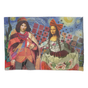 Housse D'oreillers Mona Lisa Romantique Drôle Coloré Travail d'art