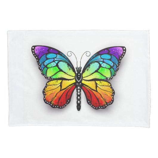 Housse D'oreillers Monarque papillon arc-en-ciel (devant-gauche)