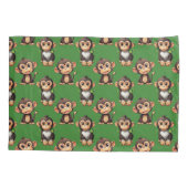Housse D'oreillers Monkey Pattern Design Green  (Dos)