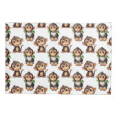 Housse D'oreillers Monkey Pattern Design White  (Dos)