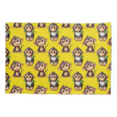 Housse D'oreillers Monkey Pattern Design Yellow  (Dos)