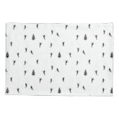 Housse D'oreillers Monochrome Skieurs Alpins Illustration (Dos-gauche)